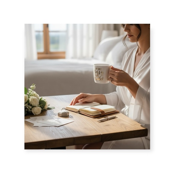 new Bride Boss Coffee Mug ✶ Gold Handle ✶ Gold Foil Script  ✶ Ceramic White ✶ - Picture 6 of 16